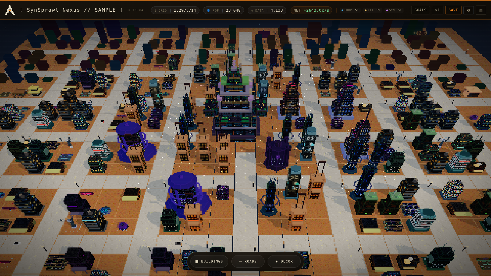 Arcology gameplay — day